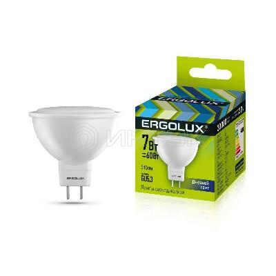 Лампа светодиодная LED-JCDR-7W-GU5.3-6500K 7Вт JCDR рефлектор 6500К холод. бел. 180-240В Ergolux 12881 изображение, фото