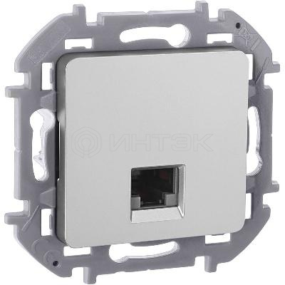 Розетка компьютерная Inspiria RJ45 кат.6 UTP механизм алюм. IEK 673832 изображение, фото