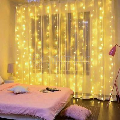 Гирлянда ENIG - 320W дождь/занавес 3х2м 320 LED тепл. бел. 8 режимов 220В IP20 Эра Б0051872 изображение, фото
