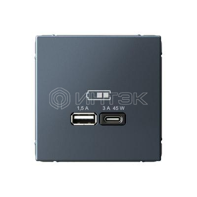 Розетка USB ArtGallery тип A+C 45Вт QC PD высокоскор. ЗУ механизм грифель Systeme Electric GAL000729 изображение, фото
