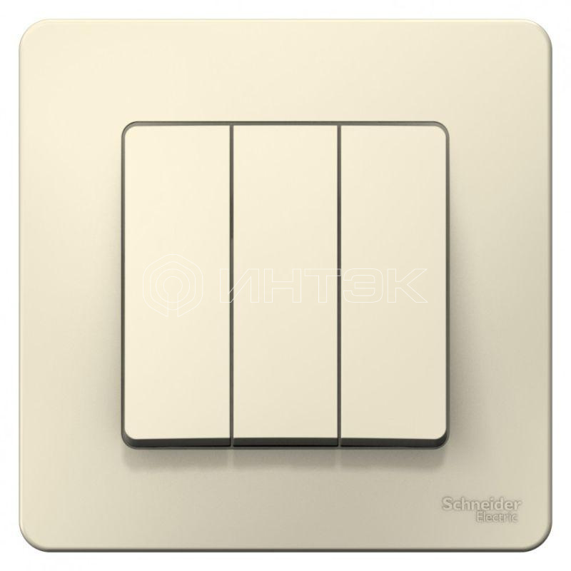 Выключатель 3-кл. СП Blanca 10А IP20 (сх. 1+1+1) 250В молочн.  Systeme Electric BLNVS100502 изображение, фото