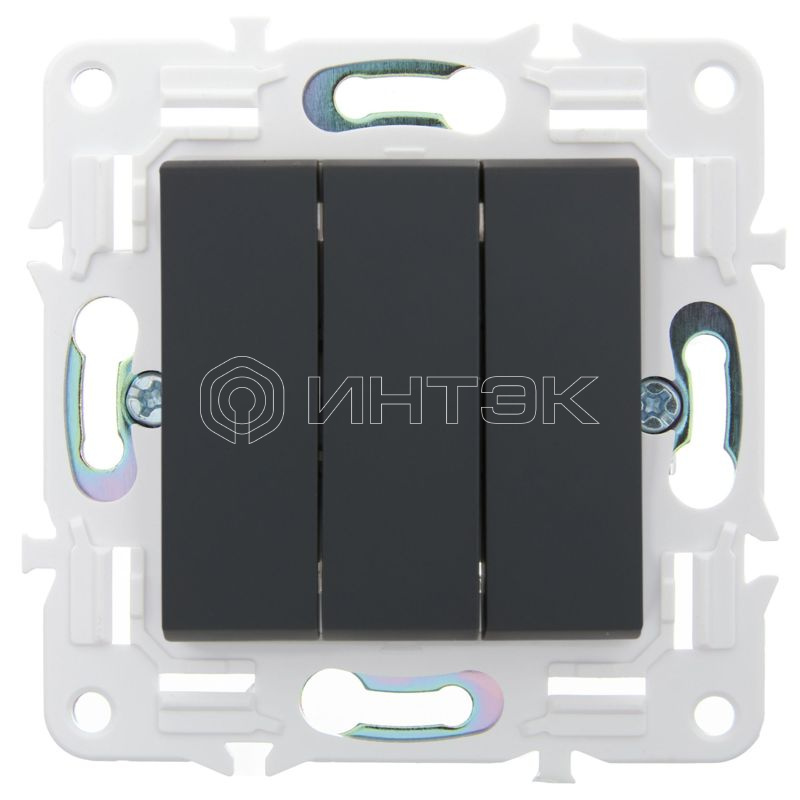 Выключатель 3-кл. SKANDY 10А SK-V11G графит IEK SK-V30-0-10-K53 изображение, фото