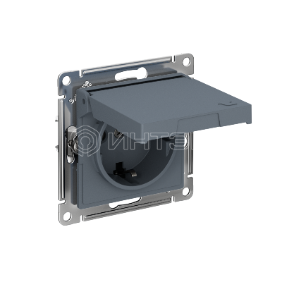 Розетка AtlasDesign 16А IP20 с заземл. защ. шторки с крышкой быстрозажим. клем. механизм грифель Systeme Electric ATN000746S изображение, фото