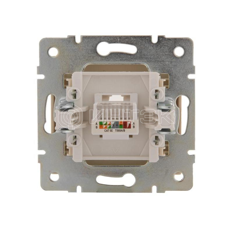 Розетка компьютерная СП Rain RJ45 16А IP20 механизм крем. LEZARD 703-0388-139 изображение, фото