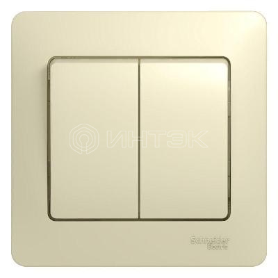 Выключатель 2-кл. СП Glossa 10А IP20 (сх. 5) 10AX в сборе беж.  Systeme Electric GSL000252 изображение, фото