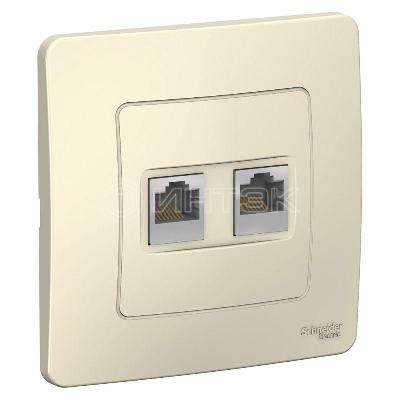 Розетка компьютерная 2-м СП Blanca RJ45 кат.5E молочн. Systeme Electric BLNIS045452 изображение, фото