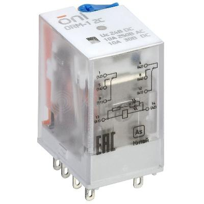 Реле интерфейсное ORM-1 2C 24В DC с LED и тест. кнопкой ONI ORM-1-2C-DC24V-L-B изображение, фото