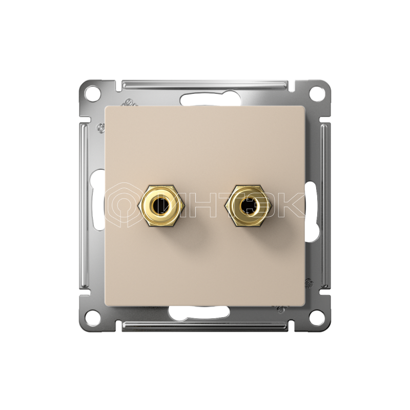 Аудиорозетка двойная AtlasDesign песочн. Systeme Electric ATN001287 изображение, фото