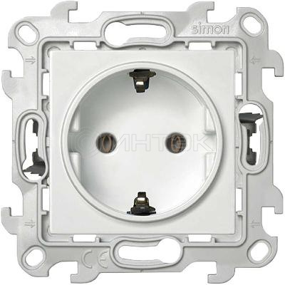 Розетка 1-м СП Simon 24 16А IP20 2P+E Push&Go без защ. шторок механизм бел. Simon 2420434-030 изображение, фото