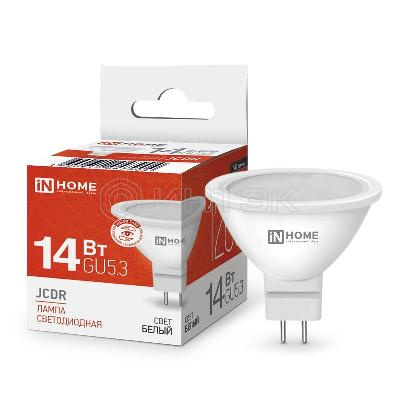 Лампа светодиодная LED-JCDR-VC 14Вт GU5.3 4000К 1260лм IN HOME 4690612047904 изображение, фото