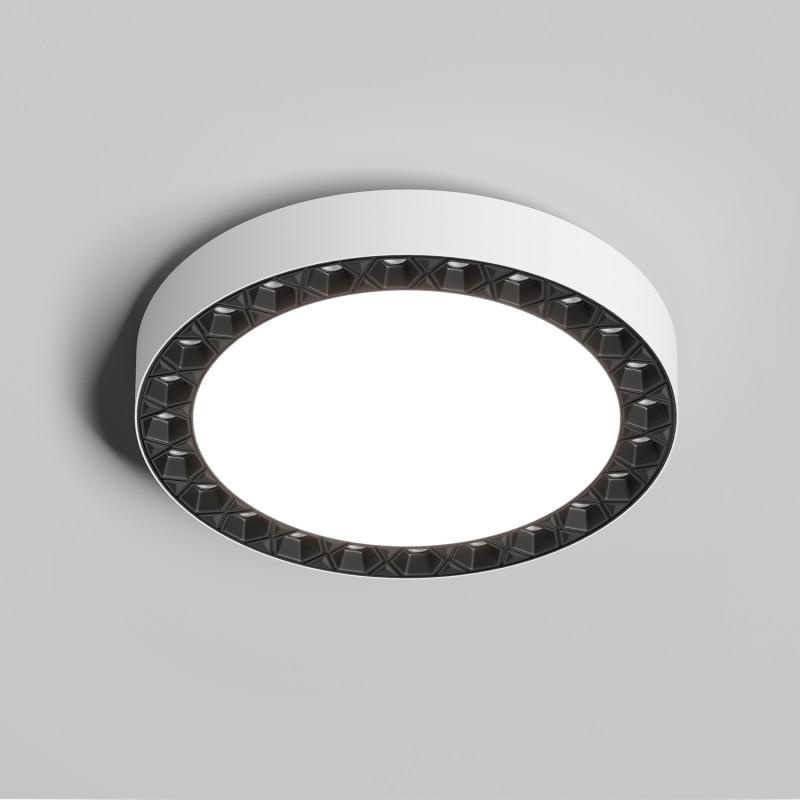 Светильник DUAL 18+18Вт 4000К IP20 d212мм LED накладной алюм./акрил бел./черн. DENKIRS 723078 изображение, фото