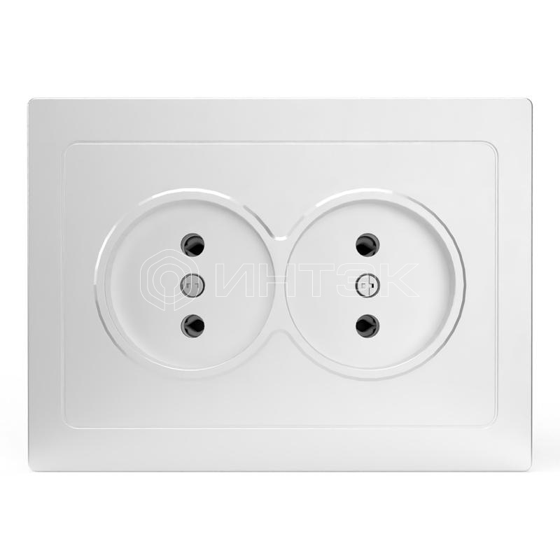 Розетка 2-м СП Pixel 16А IP20 без заземл. в сборе бел. TOKOV ELECTRIC TKE-PX-R2F-C01 изображение, фото
