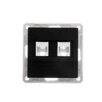 Розетка компьютерная 2-м СП W59 RJ45 кат.5E механизм черн. бархат Systeme Electric RSI-251KK5E-6-86 изображение, фото