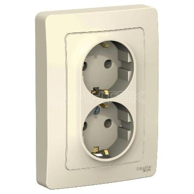 Розетка 2-м СП Blanca 16А IP20 250В с заземл. без защ. шторок молоч. Systeme Electric BLNRS001022 изображение, фото