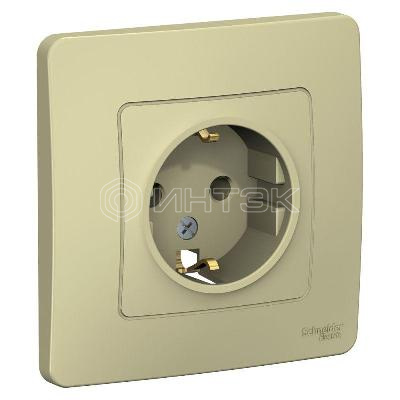 Розетка 1-м СП Blanca 16А IP20 250В с заземл. без защ. шторок беж.  Systeme Electric BLNRS001017 изображение, фото