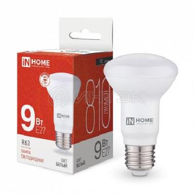 Лампа светодиодная LED-R63-VC 9Вт рефлектор 4000К нейтр. бел. E27 810лм 230В IN HOME 4690612024325 изображение, фото