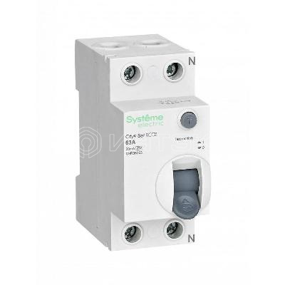 Выключатель дифференциального тока (УЗО) 2п 63А 30мА тип AC City9 Set 230В Systeme Electric C9R36263