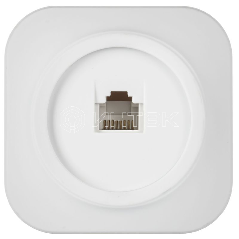 Розетка компьютерная ОП GLORY РК10-ХБм RJ45 кат.5E бел. матов. IEK EKH10-K01M изображение, фото