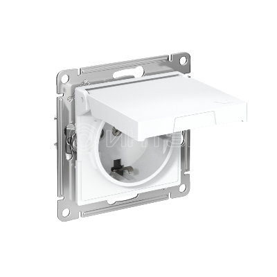 Розетка AtlasDesign 16А IP20 с заземл. защ. шторки с крышкой быстрозажим. клем. механизм бел. Systeme Electric ATN000146S изображение, фото