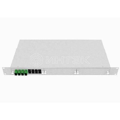 TopLAN Кросс оптический стоечный 19", 4 SC/APC адаптера, одномодовый, 1U, серый, укомплектованный, TopLAN изображение, фото
