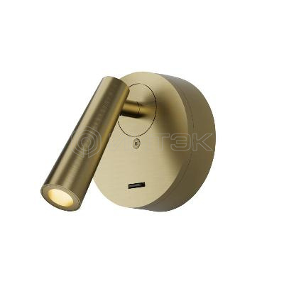 Бра SHINE WALL 3Вт 3000К IP20 104х68 RA90 со светодиодом алюм. сатинированная латунь DENKIRS 764380 изображение, фото
