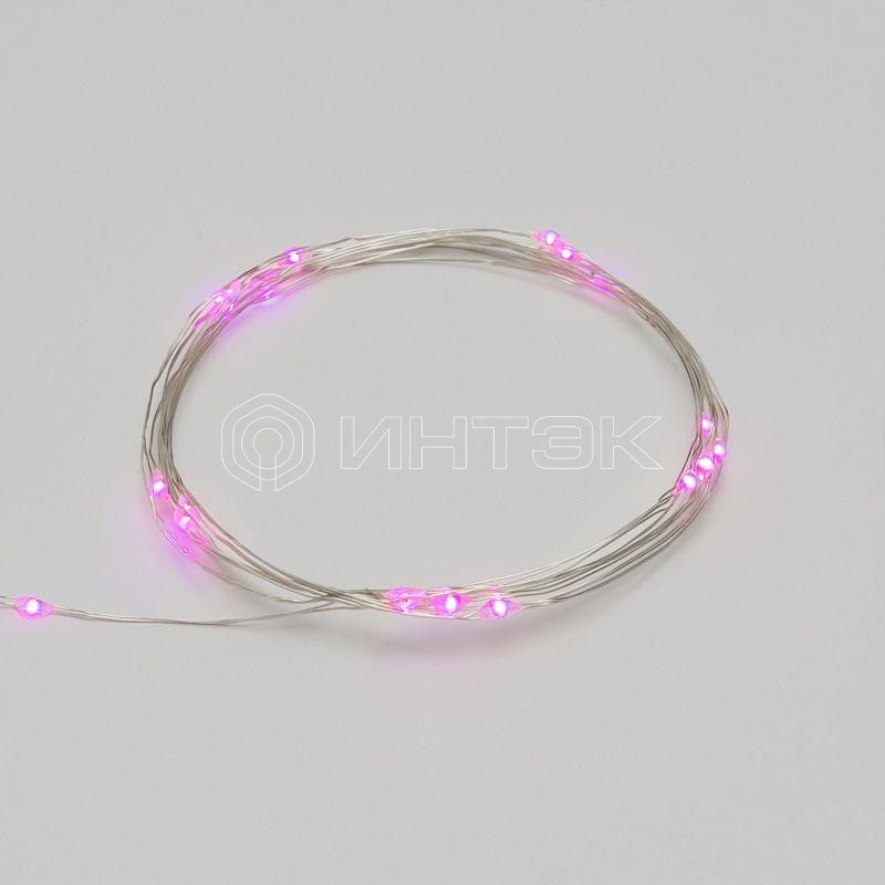 Гирлянда светодиодная "Роса" 2м 20LED роз. 2Вт 4.5В IP20 провод прозр. Neon-Night 303-007 изображение, фото