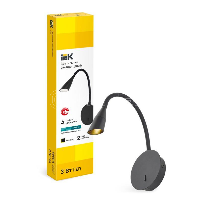 Светильник светодиодный 4701 настенный 3Вт 4000К IP20 черн. IEK LT-DBB0-4701-03-30-K02 изображение, фото