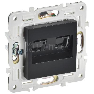 Розетка компьютерная двойн. RJ45 кат.5E SKANDY SK-K03Bl черн. IEK SK-K20-1-K02 изображение, фото