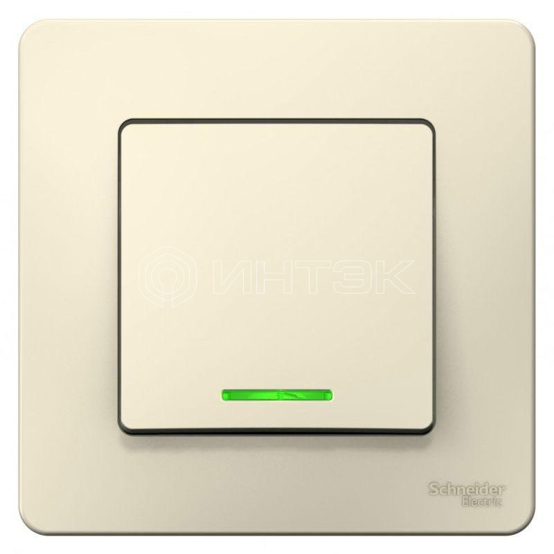 Выключатель 1-кл. СП Blanca 10А IP20 (сх. 1) 250В с подсветкой молочн.  Systeme Electric BLNVS010112 изображение, фото