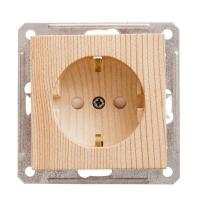 Розетка 1-м СП W59 16А IP20 с заземл. защ. шторки механизм сосна Systeme Electric RS16-152-7-86 изображение, фото