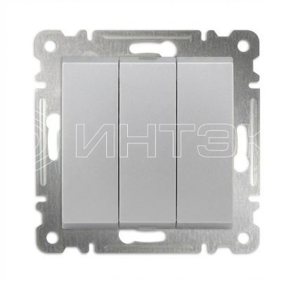 Выключатель 3-кл СП 10А IP20 250В механизм сер. Makel 57065091 изображение, фото
