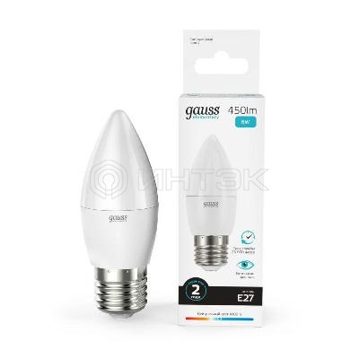 Лампа светодиодная Elementary 6Вт свеча 4100К нейтр. бел. E27 450лм GAUSS 33226 изображение, фото
