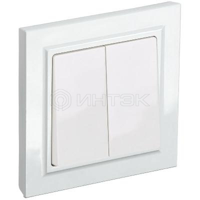 Выключатель 2-кл. СП BRITE ВСР10-2-0-БрБ 10А в сборе бел. IEK BR-V20-0-10-K01-F изображение, фото