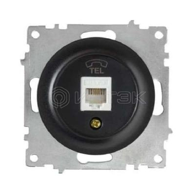 Розетка телефонная 1-м СП Florence RJ11 механизм черн. (1E20601303) OneKeyElectro 2172815 изображение, фото