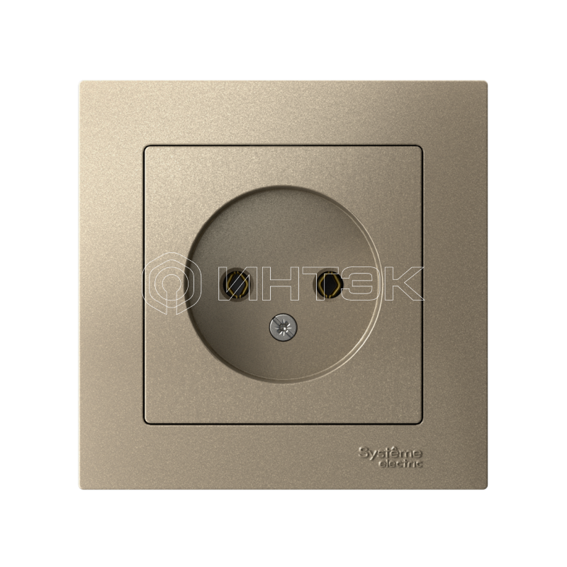 Розетка 1-м СП AtlasDesign 16А IP20 без заземл. в сборе шампань  Systeme Electric ATN000540 изображение, фото
