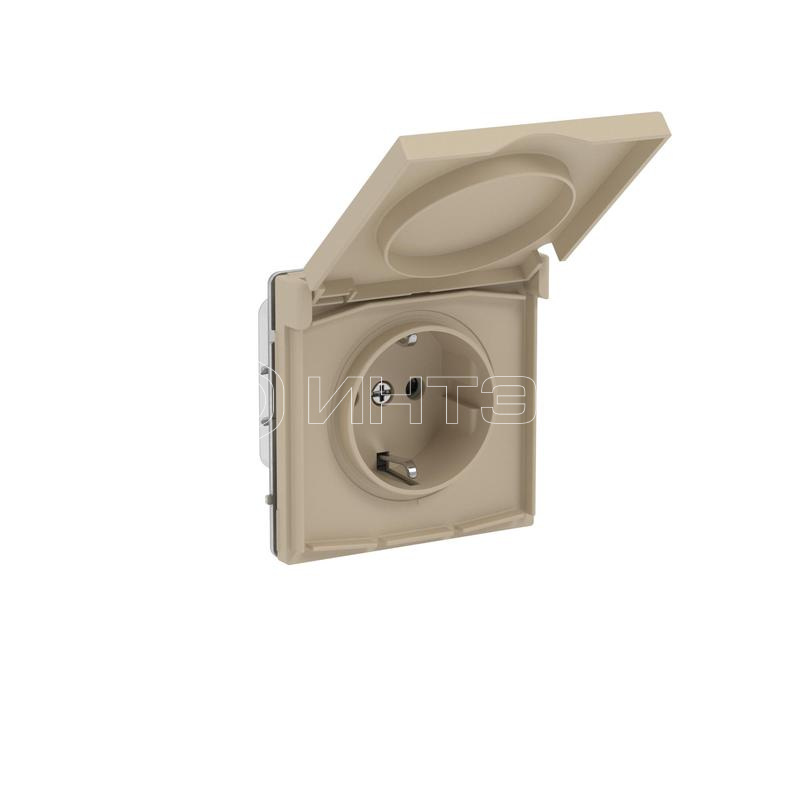 Розетка силовая KANT IP44 2P+E защ. шторки с крышкой ванильн. марципан DKC 7015013 изображение, фото