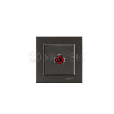 Розетка телевизионная проходная TV СП Karea 16А IP20 дым. металлик Makel 56050007 изображение, фото