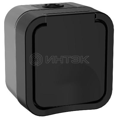 Розетка 1-м ОП TORS 16А IP55 TS120 с заземл. с крышкой графит IEK TS-R16-16-55-K53 изображение, фото