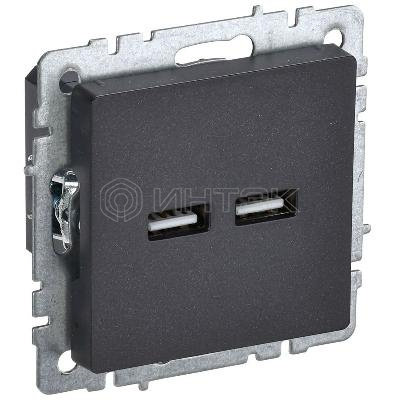 Розетка BRITE USB A+A 3.1А РЮ10-1-БрЧ механизм черн. IEK BR-U21-D31-K02 изображение, фото