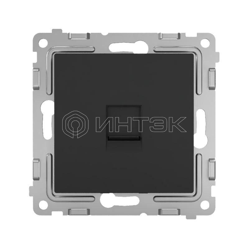 Розетка телефонная 1-м СП Pixel RJ11 механизм карбон TOKOV ELECTRIC TKE-PX-RT1-C14 изображение, фото