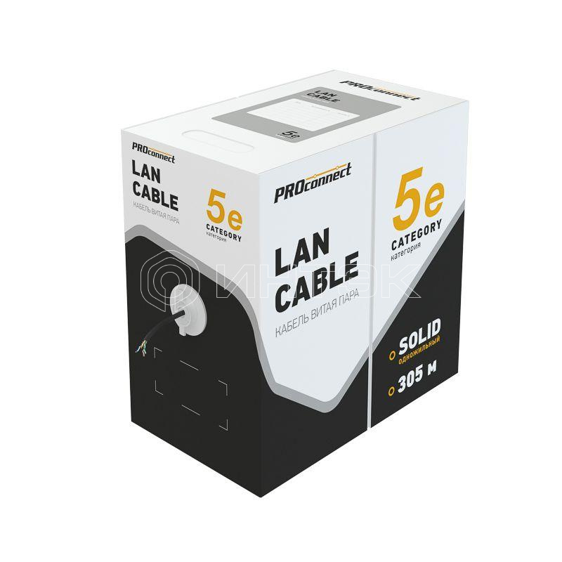 Кабель витая пара U/UTP кат.5E 4х2х24AWG медь OUTDOOR черн. (305м) PROCONNECT 01-0054 изображение, фото