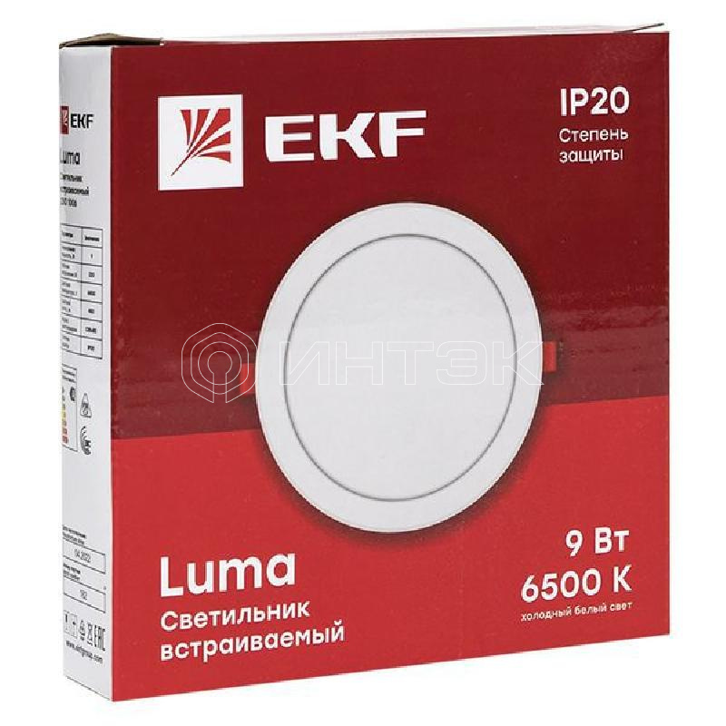 Светильник светодиодный ДВО 1006 9Вт 6500К IP20 встраив. Basic EKF DLL-1006-9-6500 изображение, фото