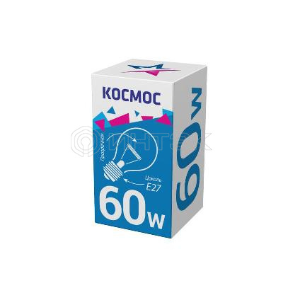Лампа накаливания 60Вт A50/A55 прозрачная E27 230В КОСМОС LKsmSt55CL60E27v2 изображение, фото