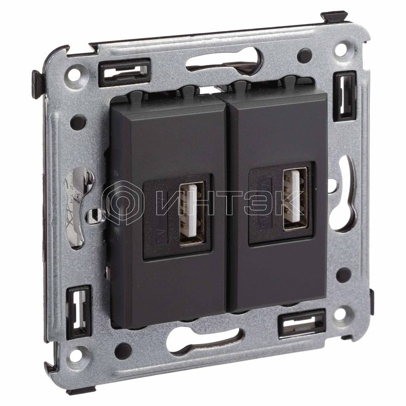 Устройство зарядное USB СП Avanti "Черный матовый" DKC 4412543 изображение, фото