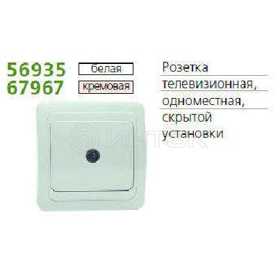 Розетка телевизионная TV 1-м СП Classic бел. POWERMAN 1151408 изображение, фото