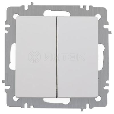 Выключатель 2-кл. СП Accent 6-104-01 10А IP20 250В AL/CU бел. Intro Б0063452 изображение, фото