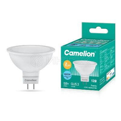Лампа светодиодная LED5-MR16/845/GU5.3 5Вт 4500К бел. GU5.3 385лм 12В Camelion 12026 изображение, фото
