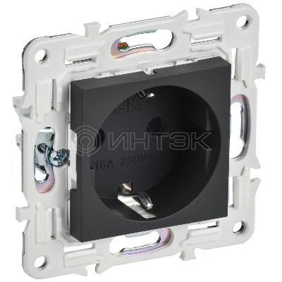 Розетка SKANDY 16А с заземл. защ. шторки SK-R04G графит IEK SK-R14-16-K53 изображение, фото