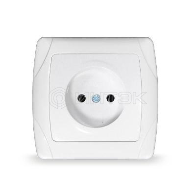 Розетка 1-м СП Маргарита 16А IP20 без заземл. защ. шторки бел. UNIVersal М0022 изображение, фото