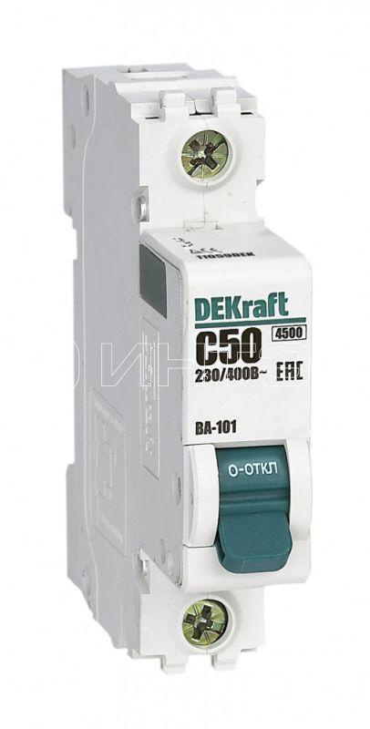 Выключатель автоматический модульный 1п C 50А 4.5кА ВА-101 DEKraft 11059DEK изображение, фото